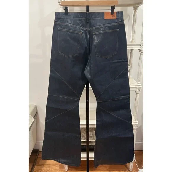 EB DENIM Revolve Bowie Coated Mid-Rise Wide Leg Jeans Size 30 Y2K